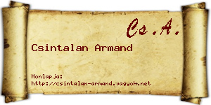 Csintalan Armand névjegykártya